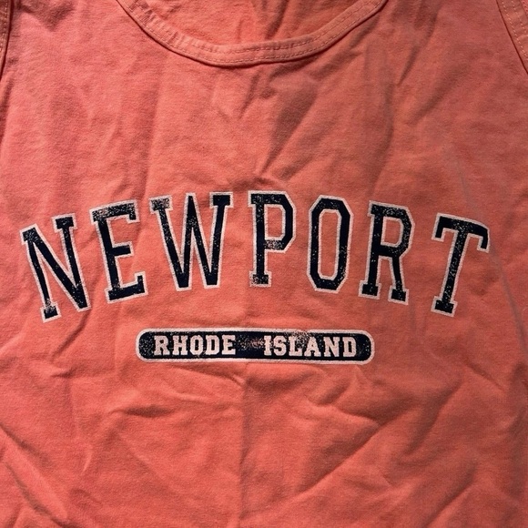 Comfort Colors Newport Rhode Island Orange Tank Top 100% Cotton Size Medium - Picture 2 of 3